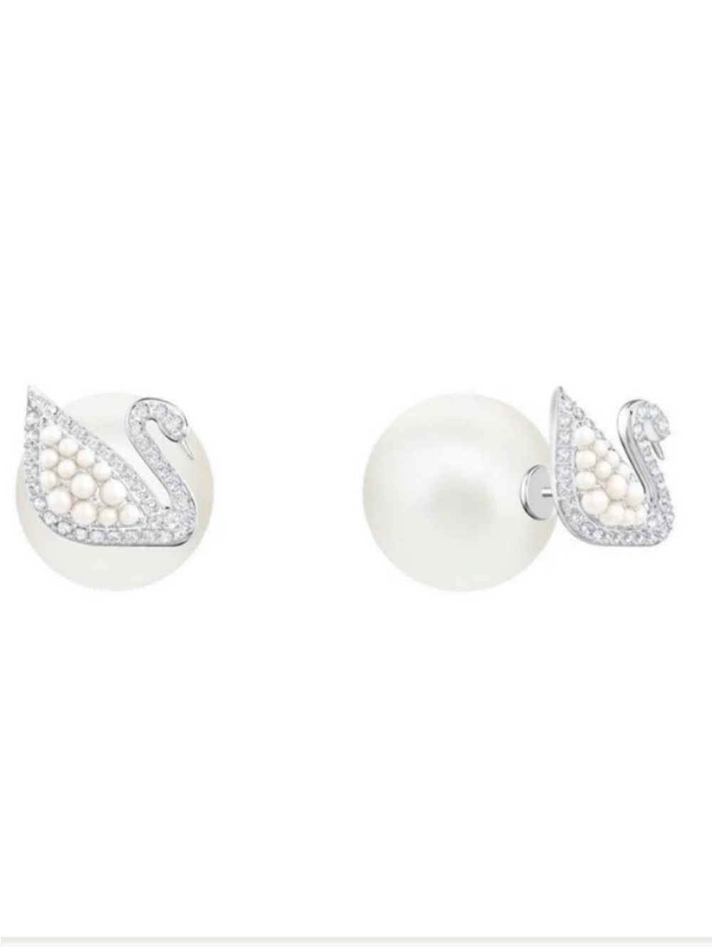 Swarovski swan pearl earrings